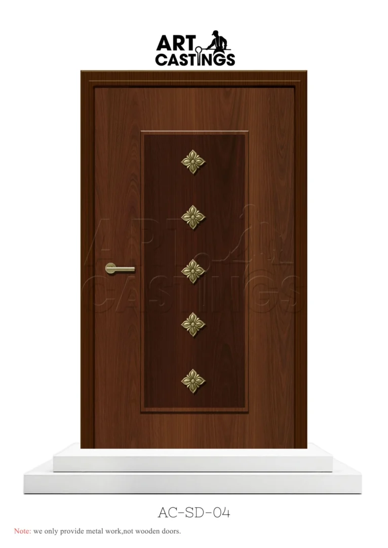 Semi-geometrical Flower-Themed Single Door