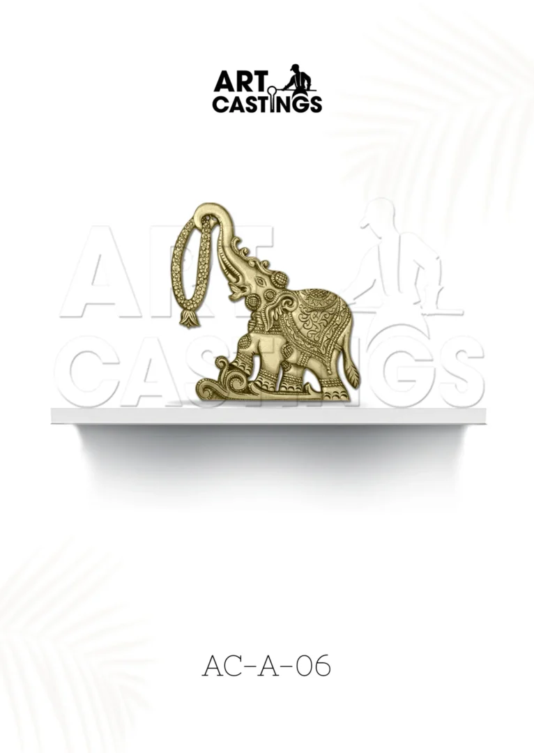 Elephant themed Brass Puja Accessory -Right