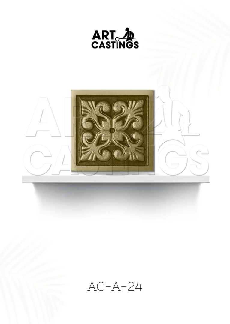 Floral Traditional Brass Square Accessory