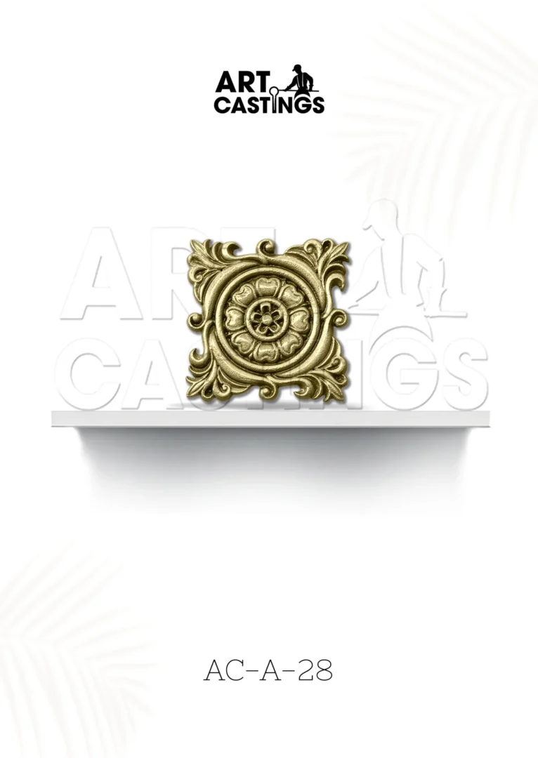 Geometric Flower Brass Square Accessories - Grill Type