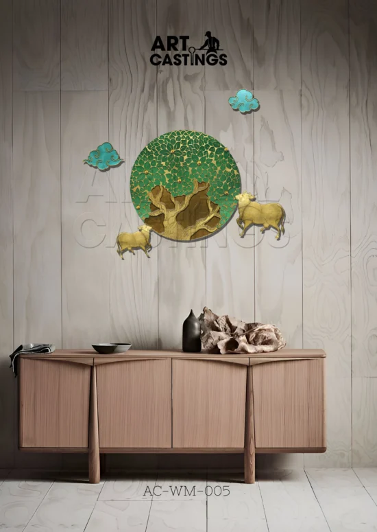 Cow and tree Wall Mural