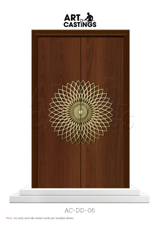 Geometrical Metal Embellishment Double door