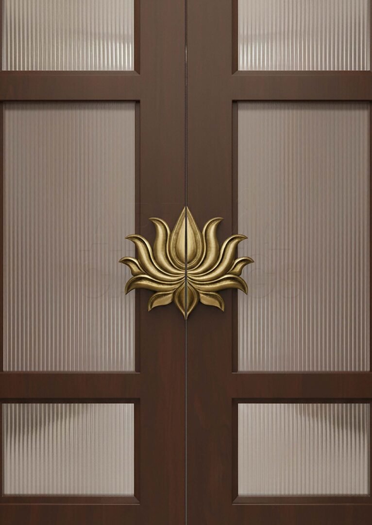 Lotus Themed Small Brass Handles