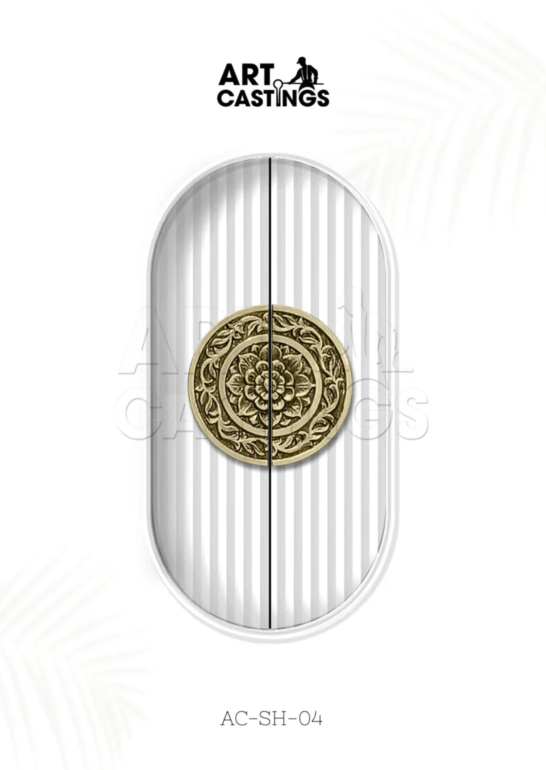 Traditional circular Themed Small Brass Handle