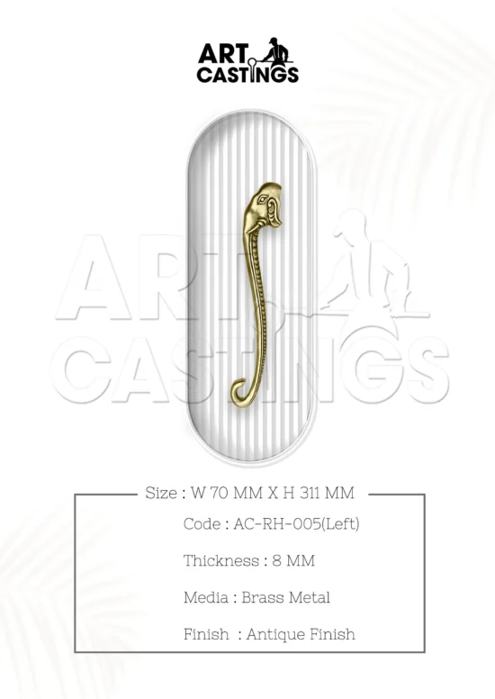 Elephant Themed Regular Brass Handle - Image 2