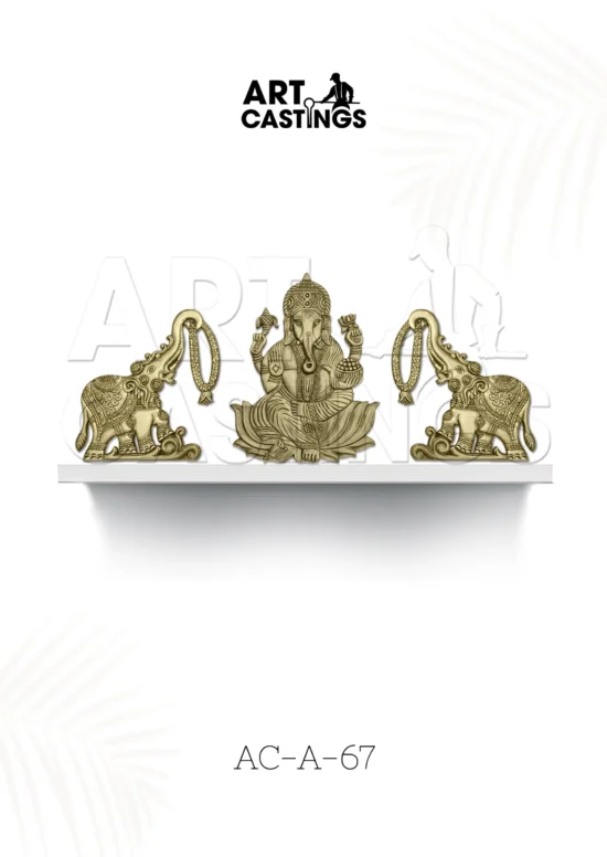 lord ganesha with elephants brass accessories