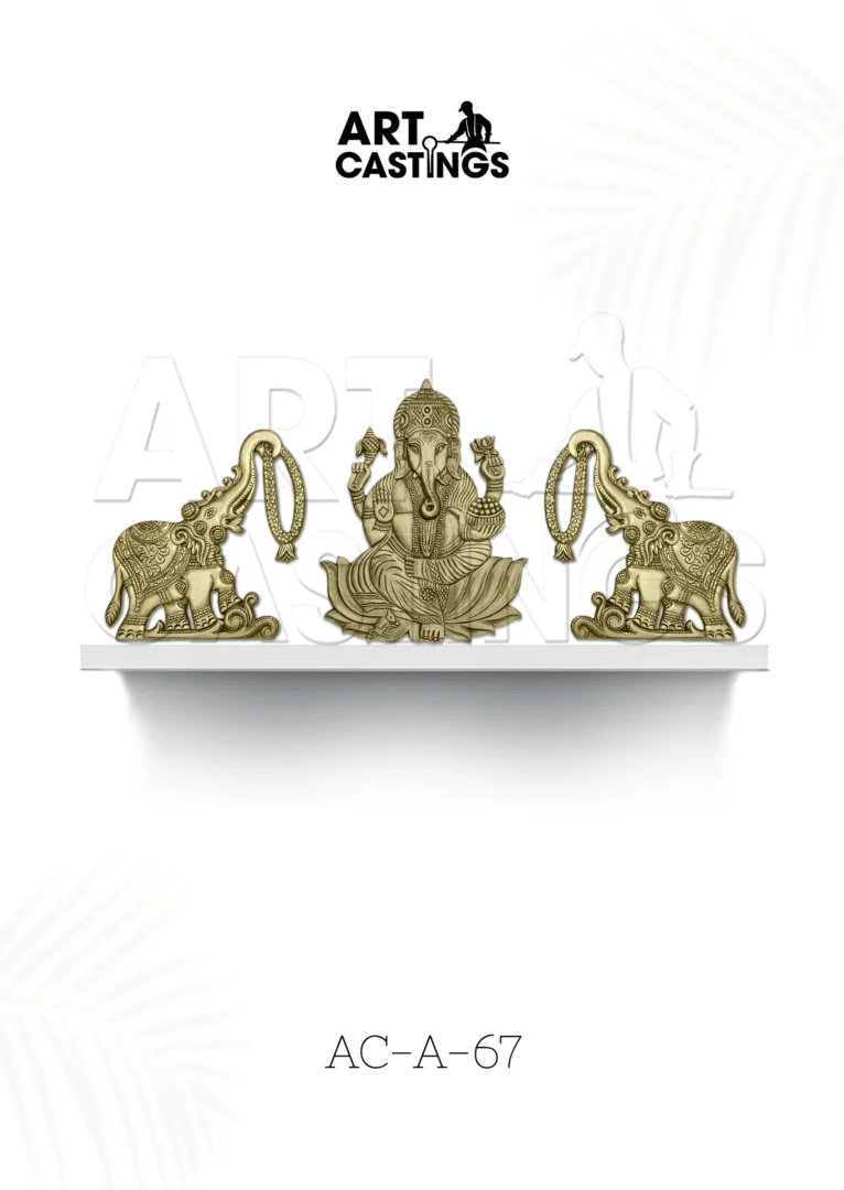 lord ganesha with elephants brass accessories