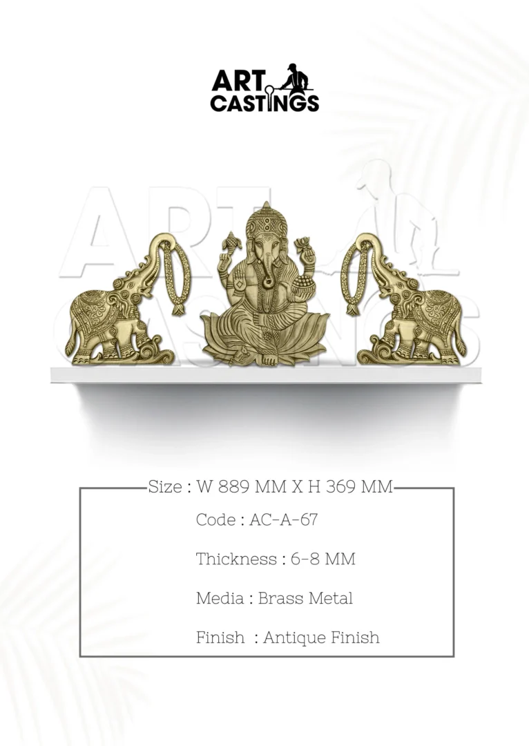 Lord ganesha with elephants brass accessories