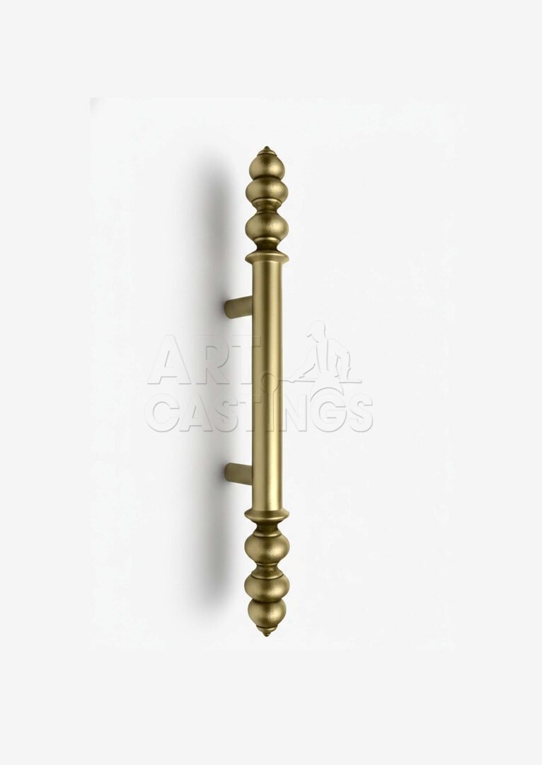 Handcrafted traditional spindle style antique brass door handle for Pooja and wooden doors