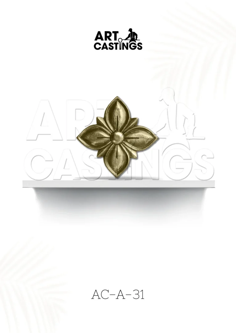 Semi Geometrical Flower Themed Brass Accessory -Grill Type